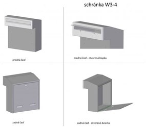 W3 - 4 poštová schránka medený antik Medený antik