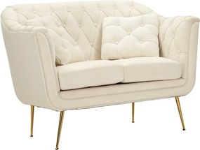 Krémová zamatová pohovka 130 cm Budapest – Mauro Ferretti