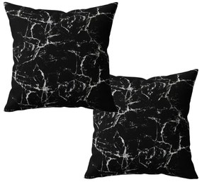 Sada 2 ks dekoračných obliečok na vankúš z mikrovlákna TEMPESTA 45x45 cm, čierna