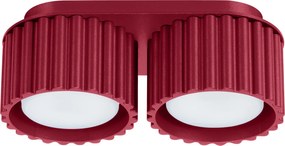 Stropné svietidlo Aura, 2x bordové hliníkové tienidlo, (6 cm)
