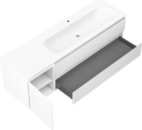 Mexen Orio, kúpeľňová skrinka 160 cm s pravým umývadlom Vela, 2S, 1D, biela matná, 91A13-16047-3-BBFFFF01-W23P01