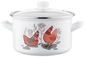 Emalia Pleszew Smaltovaný hrniec s pokrievkou Rubinka, 20 cm, 3,7 l, pr. 20 cm