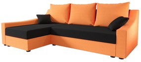Rohová sedacia súprava Opal L (oranžová + čierna) (L). Akcia -20%. Vlastná spoľahlivá doprava až k Vám domov. 1062120