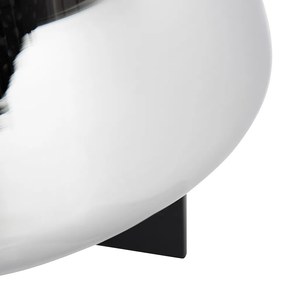 Art Deco stolná lampa čierna s dymovým sklom 30 cm - Kevin