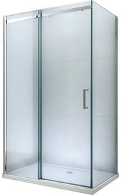 Mexen Omega, 3-stenný sprchovací kút s posuvnými dverami 160 (dvere) x 100 (stena) cm, 8mm číre sklo, chrómový profil, 825-160-100-01-00-3S