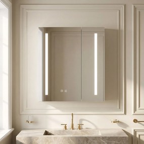 Rea Rea, LED zrkadlová skrinka s osvetlením 60x65cm, M1015-60, šedá-biela, REA-M0102