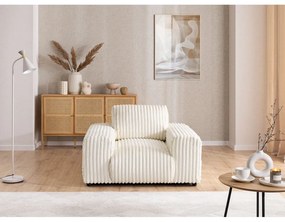 Krémové menčestrové kreslo Justin – Ropez