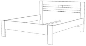 BMB ELLA HARMONY - masívna buková posteľ 200 x 200 cm, buk masív