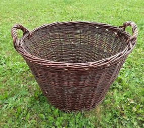 HRADIL H070 Prútený kôš na drevo ku krbu okrúhly 45 x 36 cm