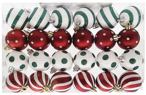 Súprava 24 vianočných gúľ 5 cm mix b24