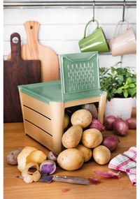 Hnedo-zelený úložný box na zemiaky Snips Potatoes
