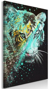 Artgeist Obraz - Mint Tiger (1 Part) Vertical Veľkosť: 20x30, Verzia: Na talianskom plátne
