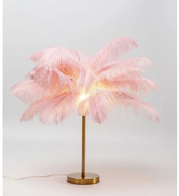 Feather Palm stolná lampa ružová 60 cm