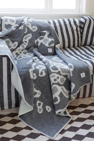 Vlnená deka Saimaannorppa 130x180, sivo-biela