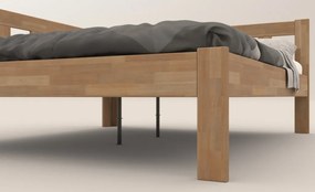 Rohová posteľ so zástenou vľavo Tema L 180x200 cm, prírodný buk