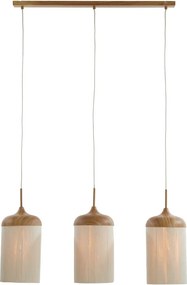 Závesné svietidlo v prírodnej farbe s textilným tienidlom Dania – Light &amp; Living