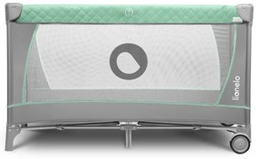 Lionelo - Cestovná postieľka FLOWER tyrkysová