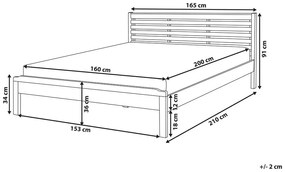 Manželská posteľ 160 cm CAROC (s roštom) (svetlé drevo). Vlastná spoľahlivá doprava až k Vám domov. 1007194