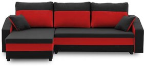 Rohová sedačka Hespera (čierna + červená). Vlastná spoľahlivá doprava až k Vám domov. 1066692