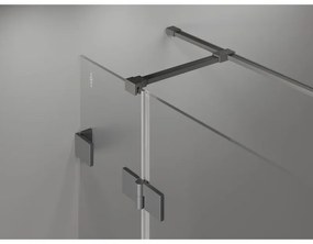 Mexen Lunar T výklopný sprchový kút pravý 115 x 110 cm, číre sklo, grafitová, 834T-115-110-95-00-P