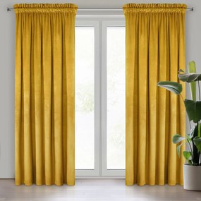 ZATEMŇOVACÍ ZÁVES NA PÁSKE MELANIE 140X270 CM HORČICOVÁ