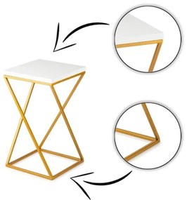 Stojan na kvety LOFT 40x24 cm zlatá/biela