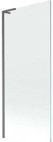 Mexen Next, vaňová zástena 1-krídlová 80 x 150 cm, fixné krídlo, 6 mm číre sklo, brúsený grafit profil, 895-080-000-03-00-66