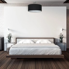 Stropné svietidlo Casino, 1x čierne textilné tienidlo, ch