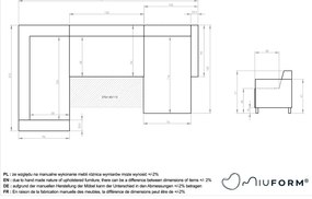 Antracitová rozkladacia/s úložným priestorom rohová pohovka (ľavý roh/do tvaru "U") Classy Sophie – Miuform