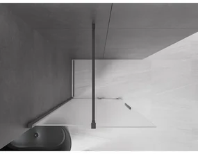 Mexen Velar, sprchová zástena s posuvnými dverami Walk-in 75 x 200 cm, 8mm sklo námraza, brúsený grafit, 871-075-000-33-95