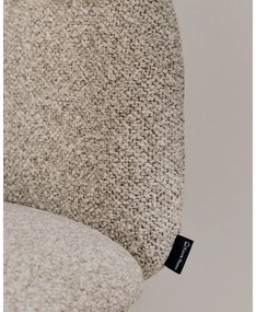 Sivobéžové čalúnené jedálenské kreslo s podrúčkami Minda – Kave Home