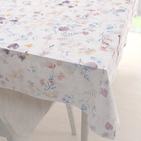 Biante Bavlnený obdĺžnikový obrus Sandra SA-290 Farebné lučne kvety na bielom 80x120 cm