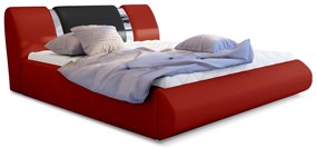 Manželská posteľ 140 cm Fabio (červená + čierna) (s roštom a úl. priestorom). Vlastná spoľahlivá doprava až k Vám domov. 1041649