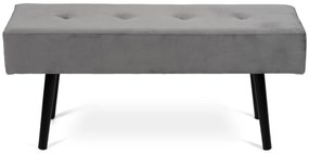 Noela Zamatová lavica s čiernou podnožou MOZA šedá