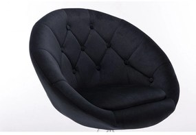 LuxuryForm DESIGN Barová stolička VERA VELUR na striebornom tanieri - čierna