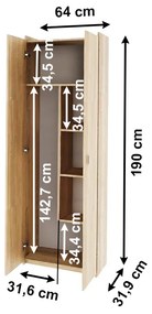 Tempo Kondela Kombinovaná skriňa, dub sonoma, NATALI TYP6