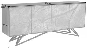 Dizajnová komoda Quillon 175 cm prírodný kameň