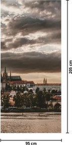 Fototapeta na dvere - Zamračená Praha (95x205cm)