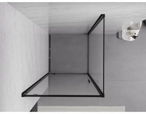 Mexen Exo, sprchovací kút s krídlovými dverami 90 x 90 cm, 6mm číre sklo, čierny profil, 8181-090-090-70-00