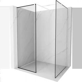 Mexen Kioto sprchová stěna Walk-in 120 x 70 cm, černý vzor, bílá - 800-120-202-20-70-070