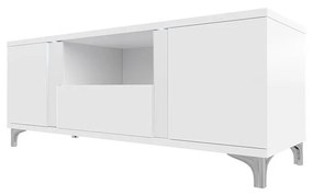 TV stolík Anrok 150 AR15, Farby: biela / biely lesk + čierny lesk