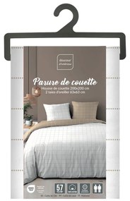 Biele/béžové bavlnené obliečky na dvojlôžko 200x200 cm Cadria – douceur d'intérieur