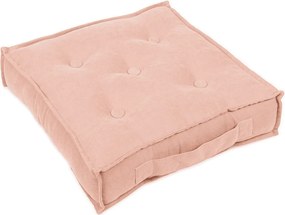 Prešívaný puf broskyňová 46x46x13cm