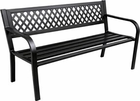 Lean Záhradná kovová lavička – 120cm, čierna