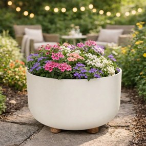 PLASTOVÝ KVETINÁČ TERRA 27X17 CM BIELA