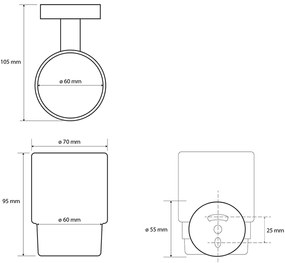 Sapho XR903W X-Round White pohár, mliečne sklo/biela