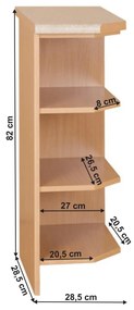 Kondela Kuchynská skrinka, jelša, pravá, LORA MDF NEW KLASIK S30N