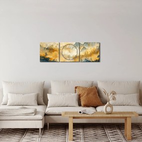 Obraz - Pohorie, akvarel (s hodinami) (90x30 cm)