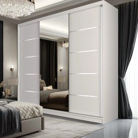Šatníková skriňa SERENITY 200 cm biely mat MT SERENITY SZP5/0/W/W/0/HIAL