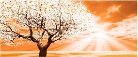 Oranžový obraz stromu (120x50 cm)